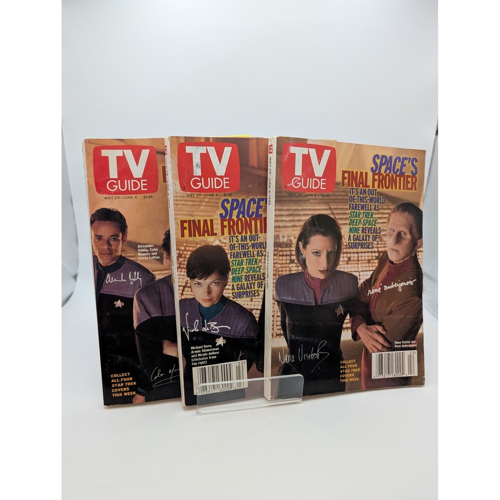 Lot of 3 Vintage TV Guide May 1999 Star Trek Deep Space Nine DS9 Finale Covers